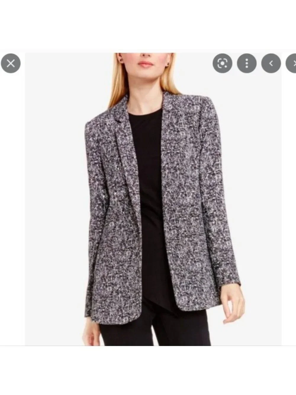 Vince Camuto Boyfriend Textured Black and White Blazer